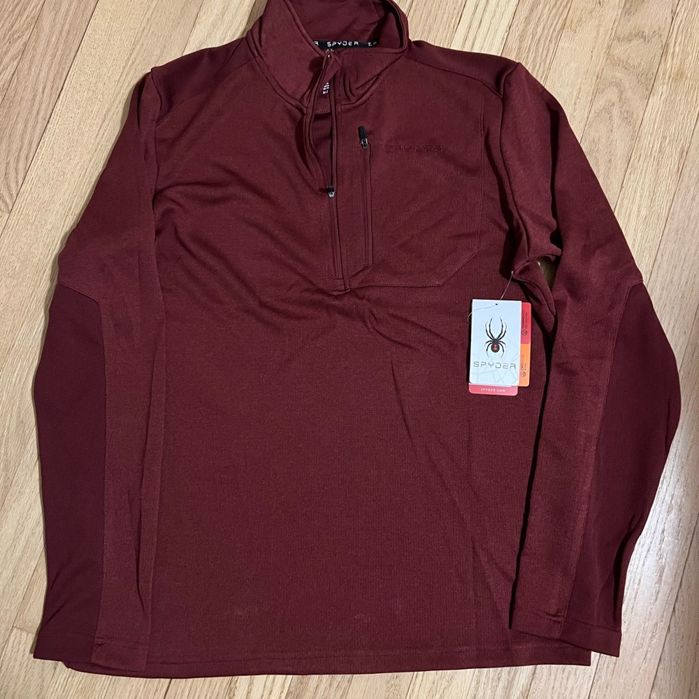 Mens Spyder Long Sleeve 1/4 Zip Color Block Performance Shirt.Size Medium